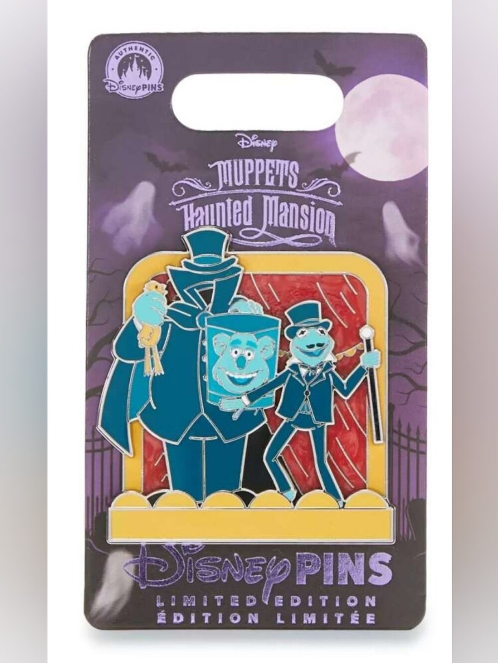 Disney Parks Muppets Haunted Mansion Kermit Fozzy Hatbox Bear Pin 2026 LE New